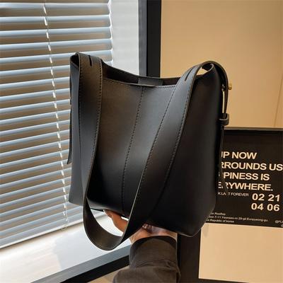 Zestaw torebek na ramię typu bucket dla kobiet w stylu retro, w czystym kolorze, duża pojemność, torby na zakupy z małą torebką, nowe najnowsze torebki