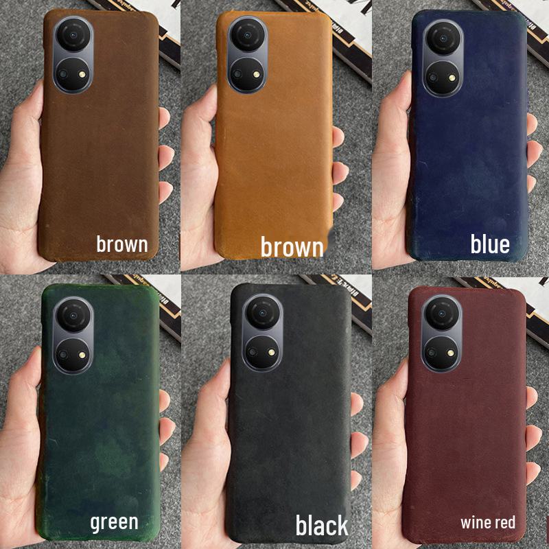 

Чехол для мобильного телефона Honor Play 40: Кожаный получехол Crazy Horse, защитный чехол из натуральной кожи для Play 30Plus и 20Pro. Honor Play 30 Plus чёрный