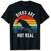 Birds Are Not Real Retro Vintage Conspiracy Theory Unisex Women TShirt Y2k Bird Lover Sarcastic Joke Saying Tee Cool Novelty Gift