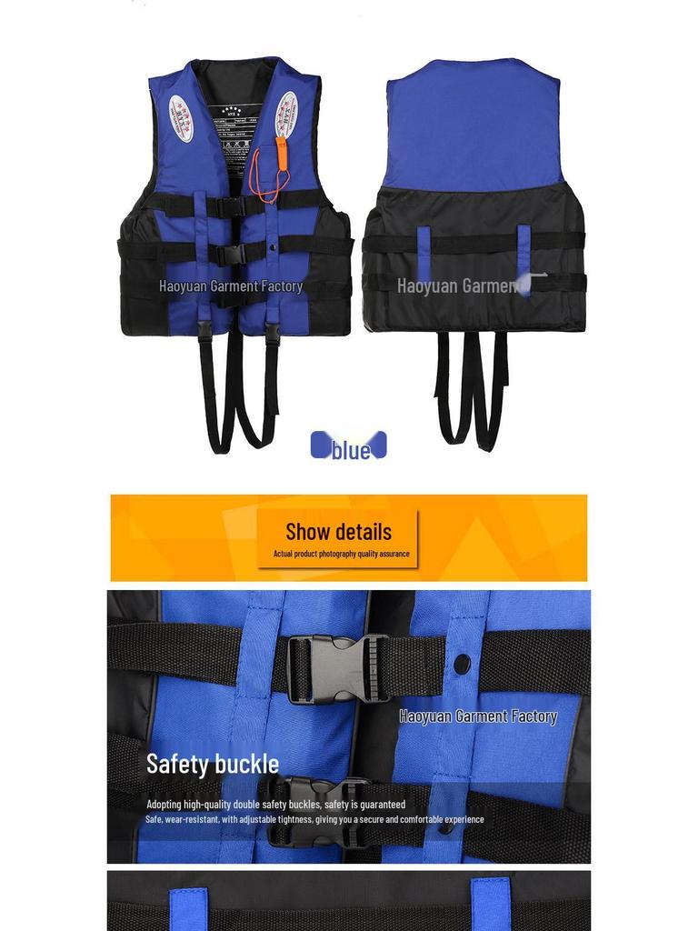 Adult High-Buoyancy Life Jacket for Fishing, Car-Mounted Portable Emergency Vest for Flood Control and Drifting, with Children's Buoyancy Option.