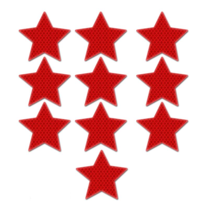 10pcs Reflective Star Decals for Car Motorcycle Night Visibility Safety Stickers Enhanced Nighttime Safety Easy To Apply