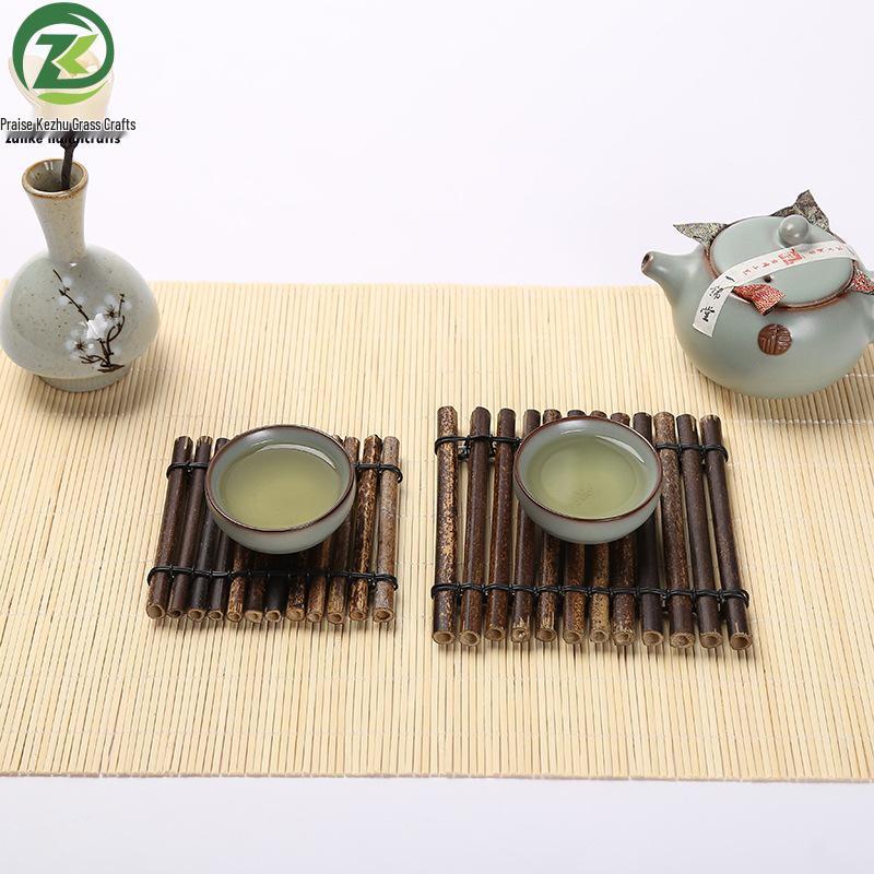 Purple Bamboo Handmade Tea Coaster & Tray for Gongfu Ceremony