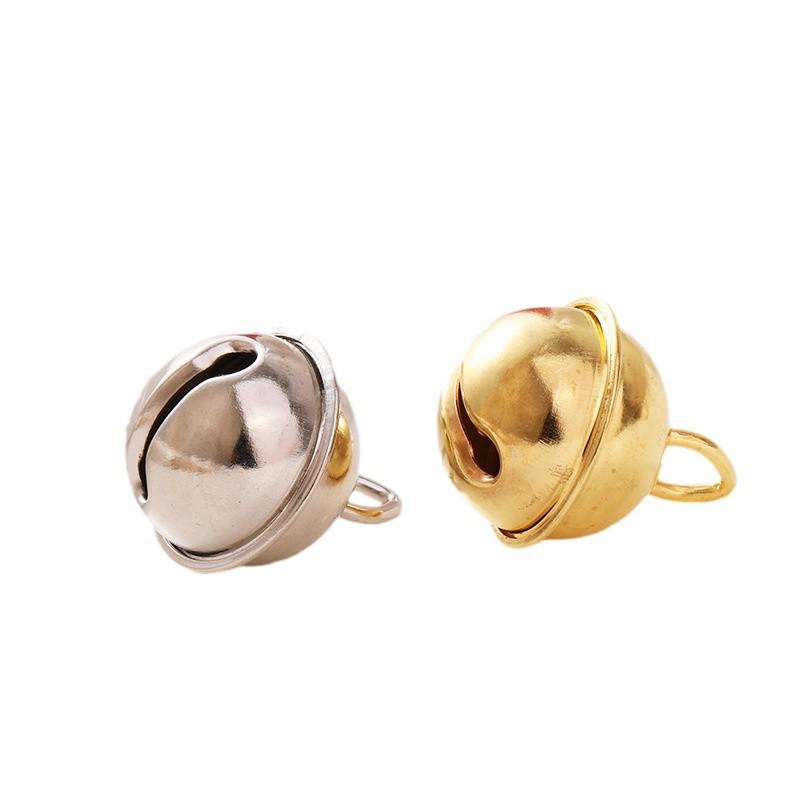 Breloque Clochette Bouche de Tigre Dorée Plaqué 22mm pour Ornements de Noël et Pendentifs de Sacs.