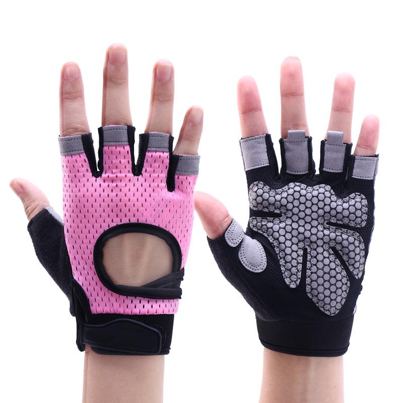 MKAS Silk Screen Printing LOGO Sport Pink Lifting Weight Exercise Workout Gloves Gym Man Women S