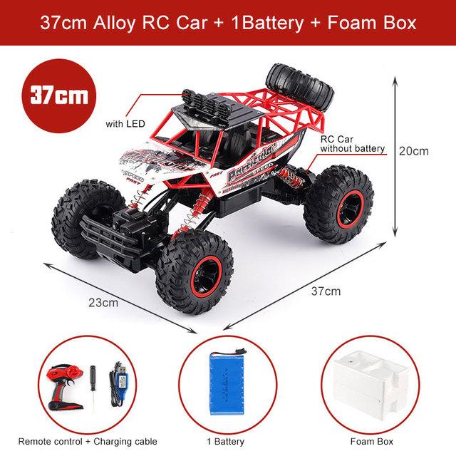 RC Cars Remote Control Car 1:12/16 Off Road Truck Metal Shell LED Headlights Offroad Monster RC Trucks 4WD All Terrain Toys Kids