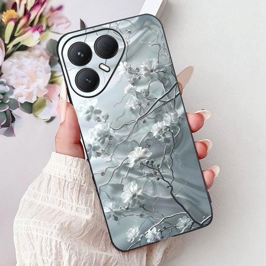 For Tecno Pova 7 Pro Ultra Case Flower Heart Painted TPU Soft Silicone Case Cover For Tecno Pova7 Pova 7Ultra Pro Phone Couqe