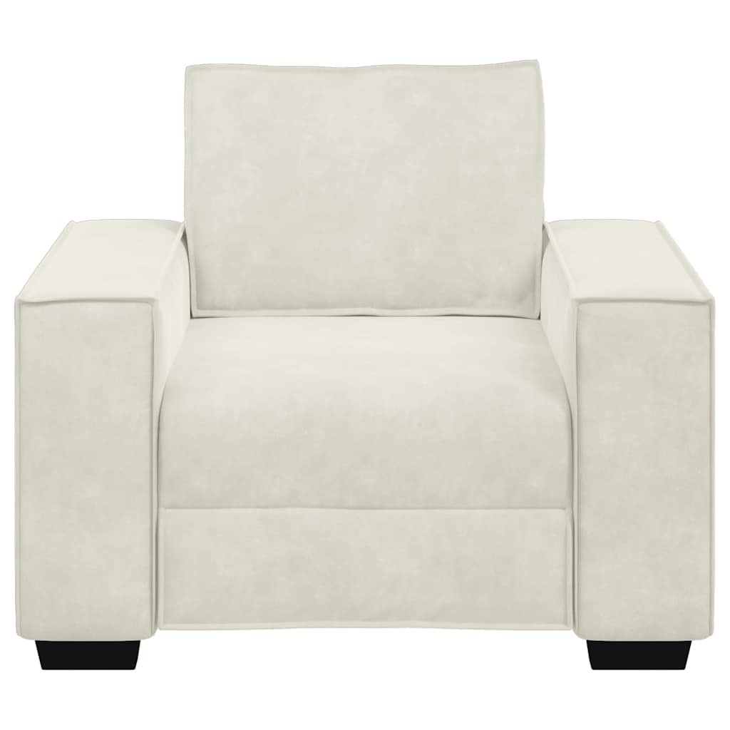 Cream Armchair 100 X 78 X 84 Cm Velvet