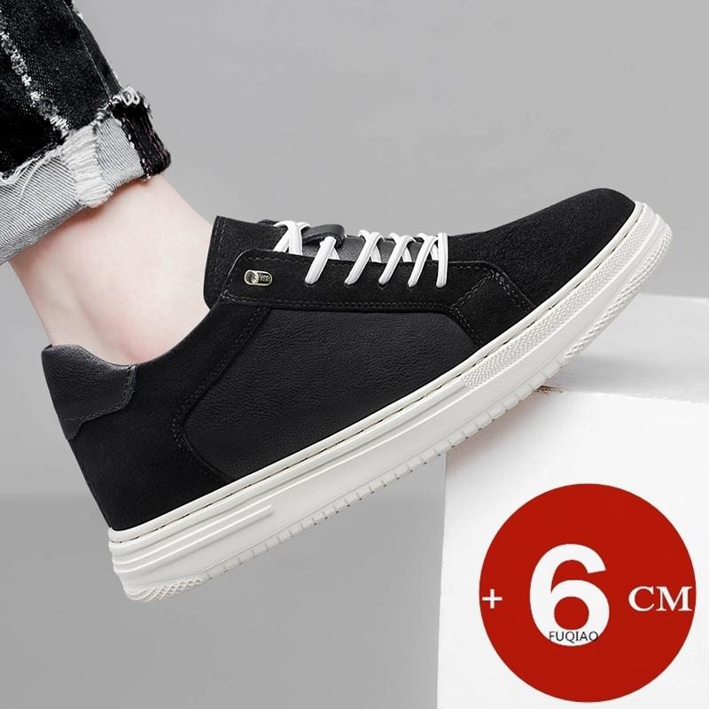 Breathable Outdoor Elevator Sneakers Men's Shoes Genuine Leather Increased 6cm Casual Shoes Walking Shoes Men's Lift Sports