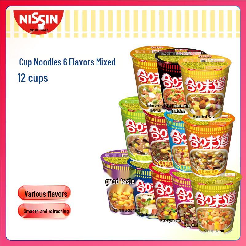 Nissin Cup Noodle 6-Flavor Mix (12 Cups)
