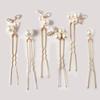 6pcs/set Bridesmaid Headpieces Wedding Hair Clips Flower Headwear Bridal Hair Pins Pearl Rhinestone