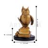 Fengshui Owl Statue Horned Owl of Wisdom Decorative Owl Showpiece Bird Statue for Car Dashboard Home Decor Living Room Decoration