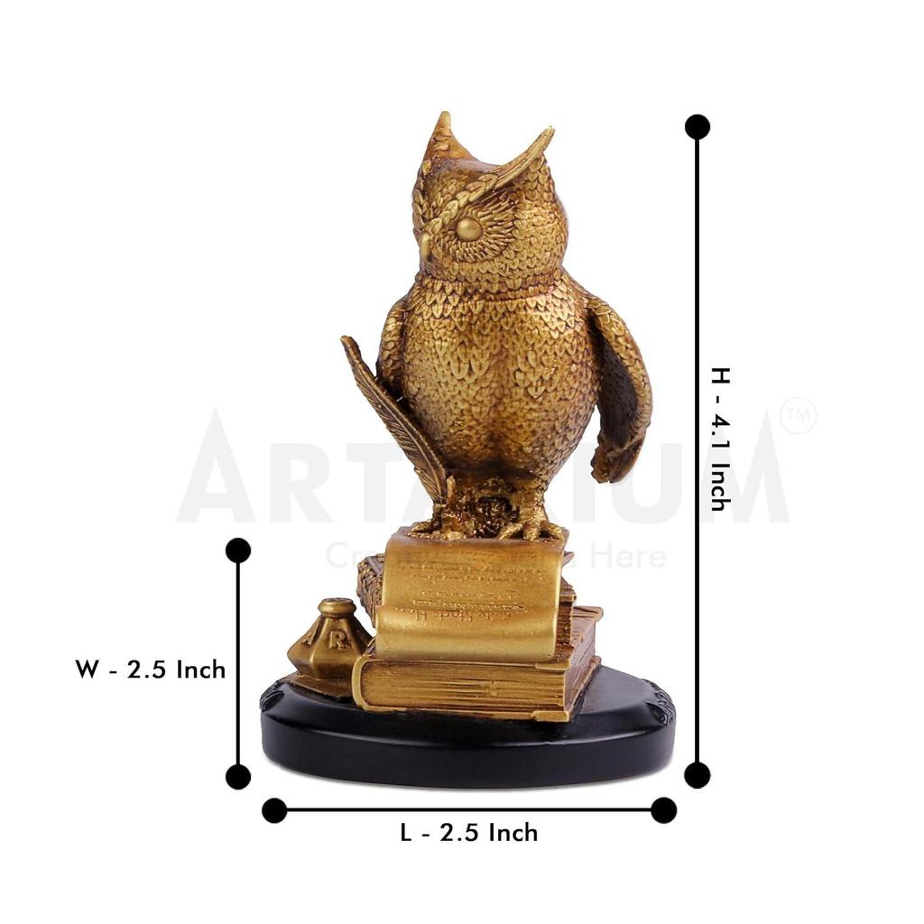 Fengshui Owl Statue Horned Owl of Wisdom Decorative Owl Showpiece Bird Statue for Car Dashboard Home Decor Living Room Decoration