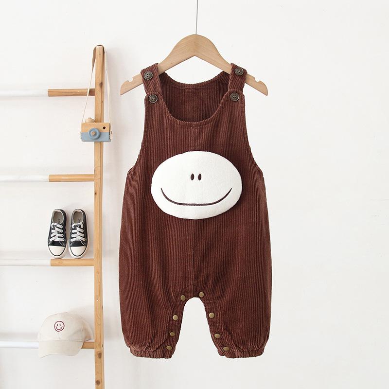 

Winter Korean Style Corduroy Fleece-Lined Cartoon Overalls for 0-3 Years Tag 73 (height 73cm)
