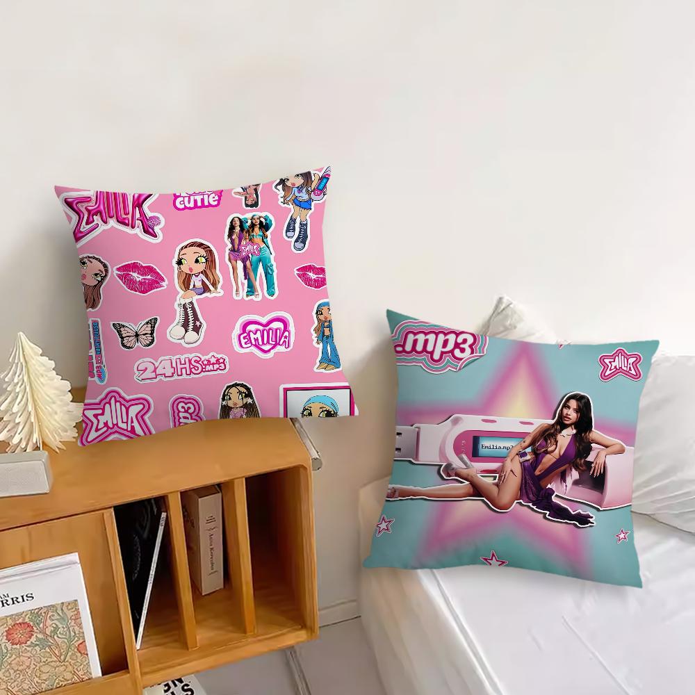Hot Singer E-Emilia Mernes Music Sofa Living Room Bedroom Headboard Backrest Cushion Square Cushion Nap Time Pillow Case