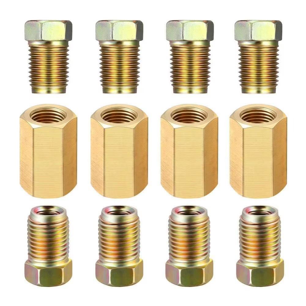 3/8 Inch-24 Threads Brake Hose Connector Hexagon Inverted Flare Fitting Brake Tube Fittings