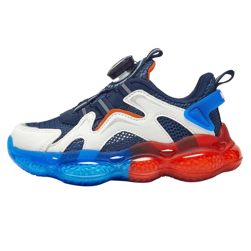 MQD Color Blocking Rotary Knob Versatile Fashion Mesh Sports Shoes for Girls