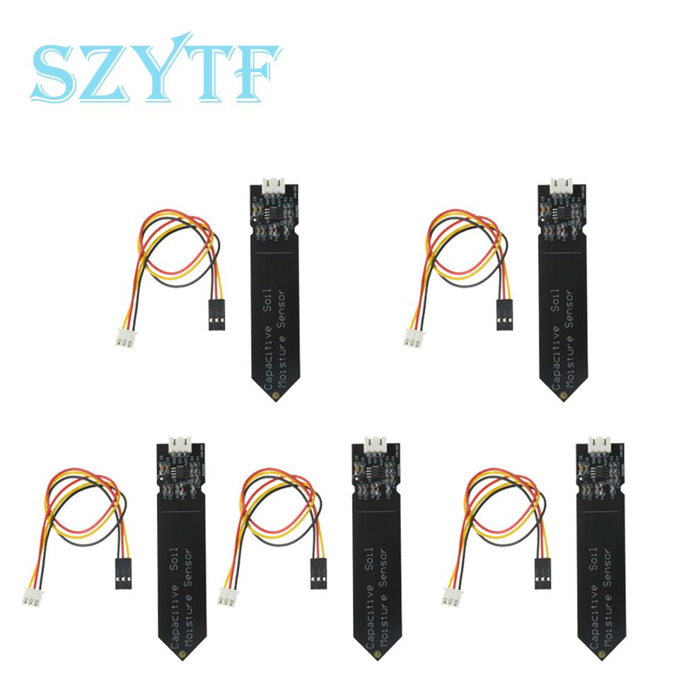 1-10PCS Capacitive Soil Moisture Sensor Module Wide Voltage 3.3V Corrosion Resistant W/ Gravity for Arduino Soil Moisture Sensor