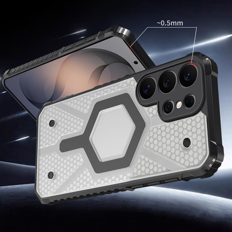 Honeycomb Pattern Magnetic Phone Case For Samsung S26 Ultra S25 FE S24 S23 Plus S22 A35 A55 A16 A26 A36 A56 A17 A57 5G Shockproof Bumper Cover