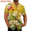 Colorful Flower Clusters Pattern Lapel Shirt For Men Plants 3D Printed Hawaiian Shirts Fashion Short Sleeve Tops Harajuku Blouse