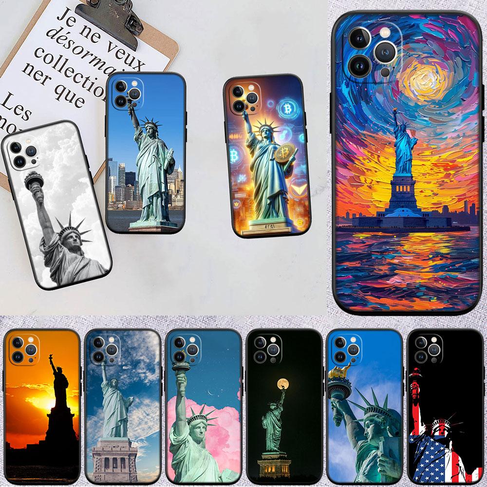 FM47 Statue of Liberty Soft Shell Phone Case for Samsung Galaxy Note 10 20 S23 S24 S25 Ultra FE Plus Edge Lite A02S A35 A07 A17