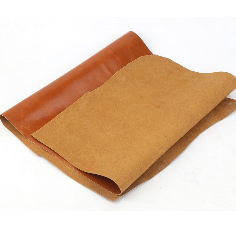 Gelbbraun 1,0 mm Dicke ultradünnes gewachstes Leder Obernarbe Echtes Leder Material für Sofa, Bettkopfteil, Sitz, Kleidung Repa