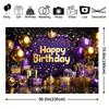 1Pcs  Modern Purple and Golden Decoration Background Winter Backdrop Decorations For Photo Studio Photo Booth Christmas Party