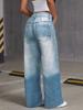 Women's Embroidered Wide-Leg Mid-Waist Summer Jeans N011