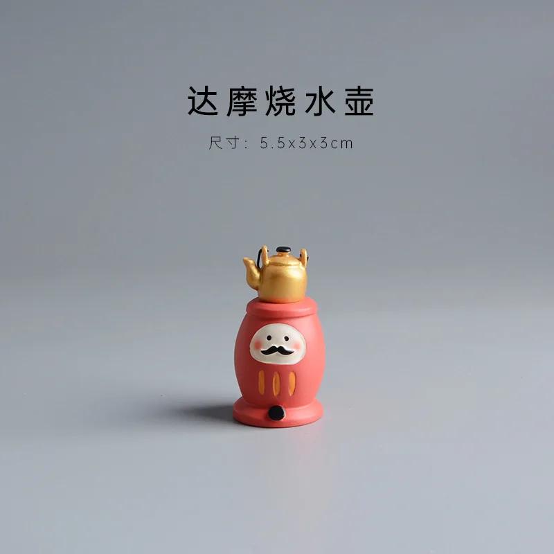 ZAKKA Miniatures Cat Panda Home Decor Crafts Cute Orange Figurines Resin Handicraft Desktop Ornaments Car Interior Accessories