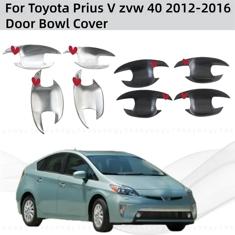 Carbon Car Accessories For Toyota Prius 30 2010 2012 2013 2014 2015 2016 Chrome Plated Door Handle Bowl Covers Trim Paste Style