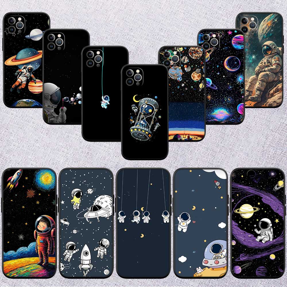 UP8 Astronaut Space Moon Phone Case for Samsung Galaxy S20 S21 S22 Ultra FE + Plus A21S A22 A24 A25 A26 A30 A30S A31