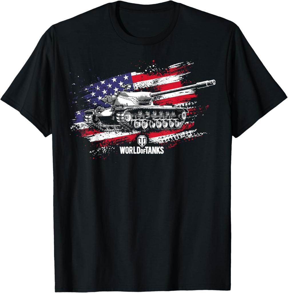 USA Flag T57 Heavy Tank TShirt 100 Cotton ONeck Short Sleeve Summer Casual Mens Tshirt Streetwear