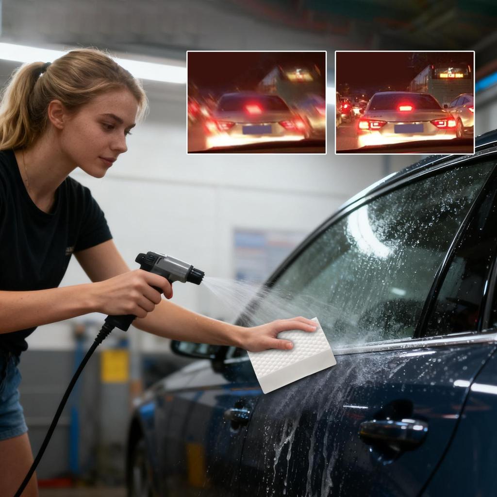 Windshield Oil Film Remover 5 Pieces Auto Cleaning Supplies Car Glass Stain Removal Sponge For Detailers Drivers Road Trips