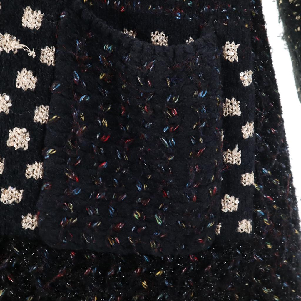 Desigual Long Sleeve Lame Long Knit Cardigan S Black Series Women Used