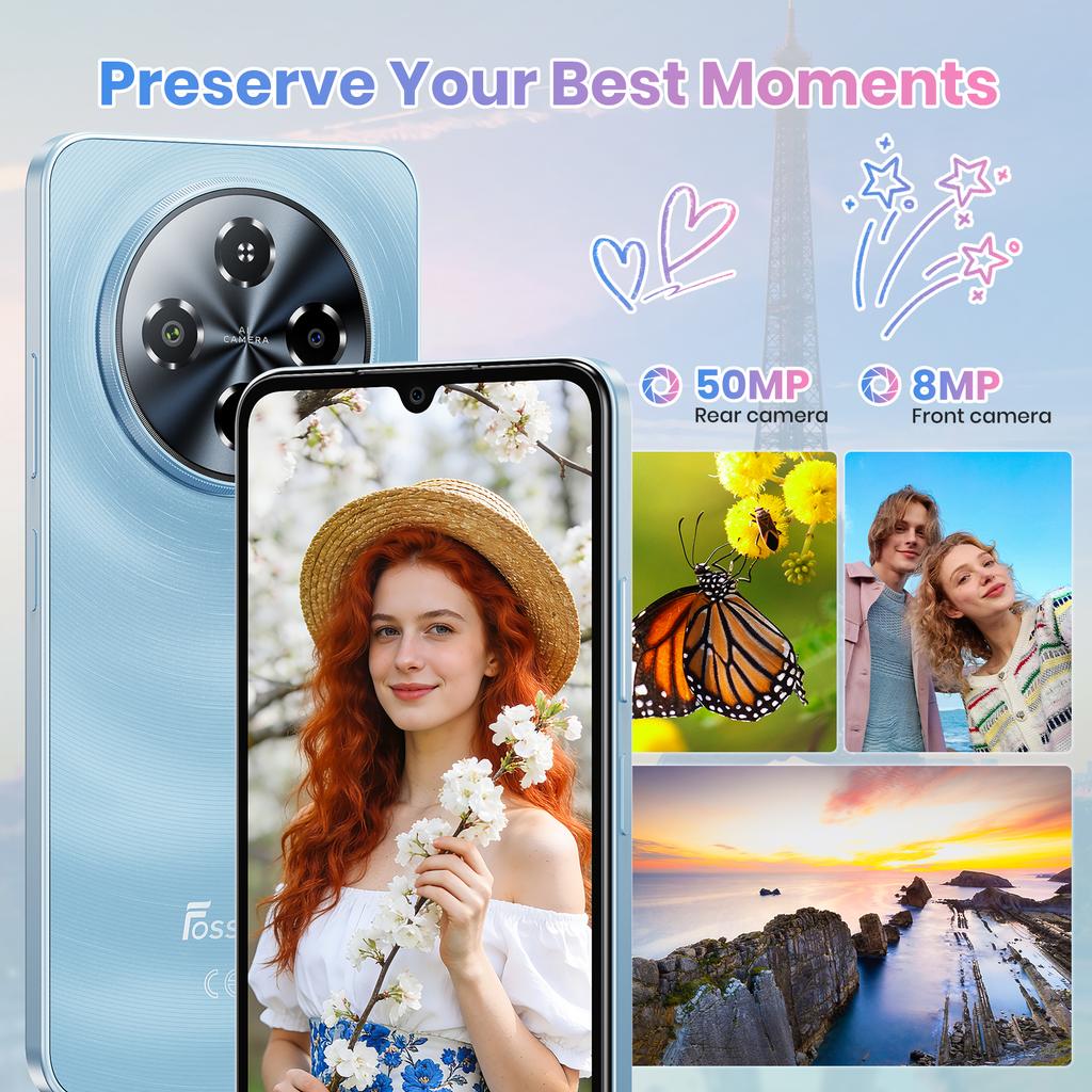 Fossibot S5 Pro Smartphone,32(8+24)GB 256GB Android 15,6.88" Inch HD,6000mAh