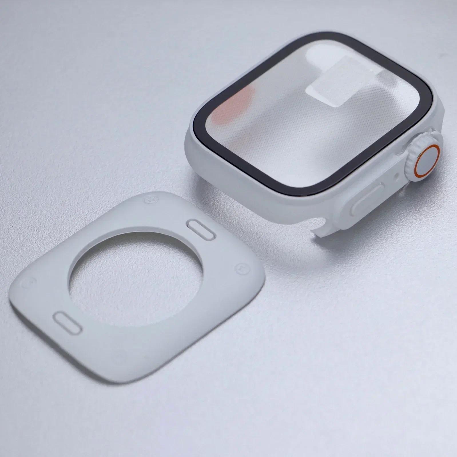 

Захисний чохол-екран для Apple Watch 44мм 45мм 46мм 42мм Жорсткий ПК Передній Задній Бампер Чохол для Iwatch 10 9 8 7 6 Змінити на Ultra For 40mm series654SE білий