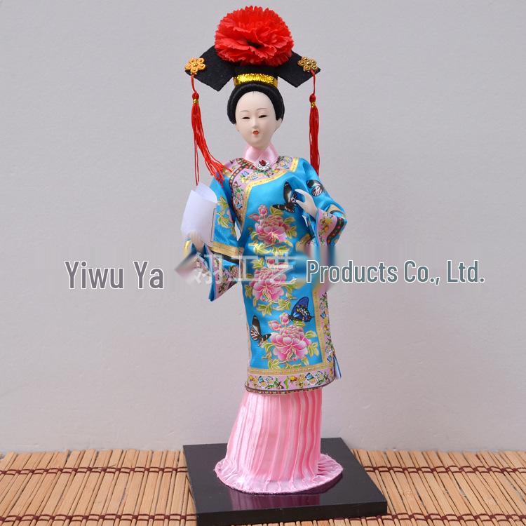 Seidenpuppenpuppe einer Prinzessin der Qing-Dynastie - Haus- & Hoteldekoration, Geschenk, Reiseandenken
