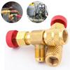 Refrigeration Charging Valve Air Conditioning Adapter for R410A R22 1/4" Liquid Safety Liquid Valve Hose R22 Copper Adapter Hand