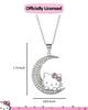 SALLY ROSE Hello Kitty Moon Cubic Zirconia Pendant Necklace Officially Licensed Sterling Silver Hello Kitty Necklace for Sterling Cubic Zirconia 18"