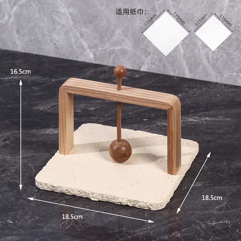 Huangdongshi Walnut Tissue Holder, Napkin Holder, Kitchen Upright Square Tissue Holder, Restaurant Desktop Tissue Storage Box