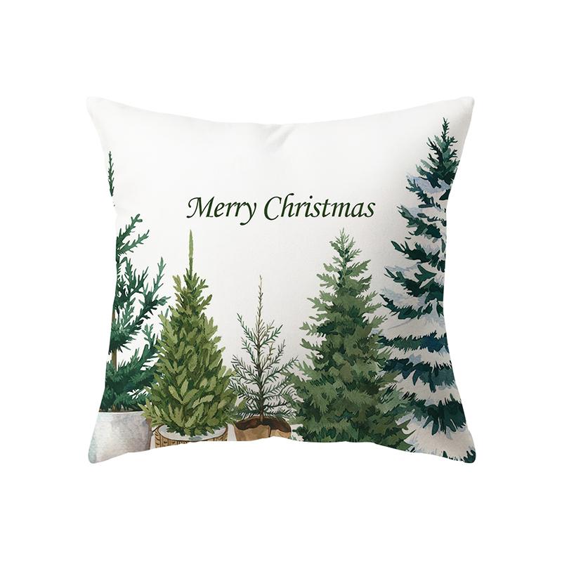 Christmas Theme Christmas Tree Decoration Pattern Cushion Cover Home Living Room Sofa Decoration Pillow Pillow Cover