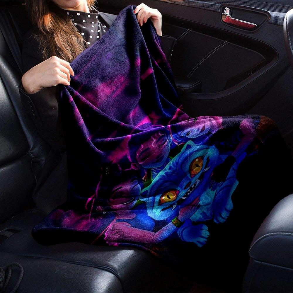 1pc Hunter X Kopo group Themed Flannel Blanket Suitable for Bed, Home Decor, Graduation Gifts, Easter, Back to School, Christmas, All Season Use