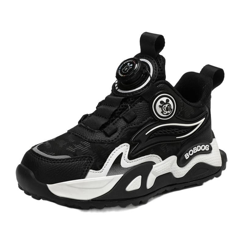 Babu Bean Classmate Boys Sneakers 2025 New Autumn Leather Waterproof Rotating Button Boys Children's Shoes