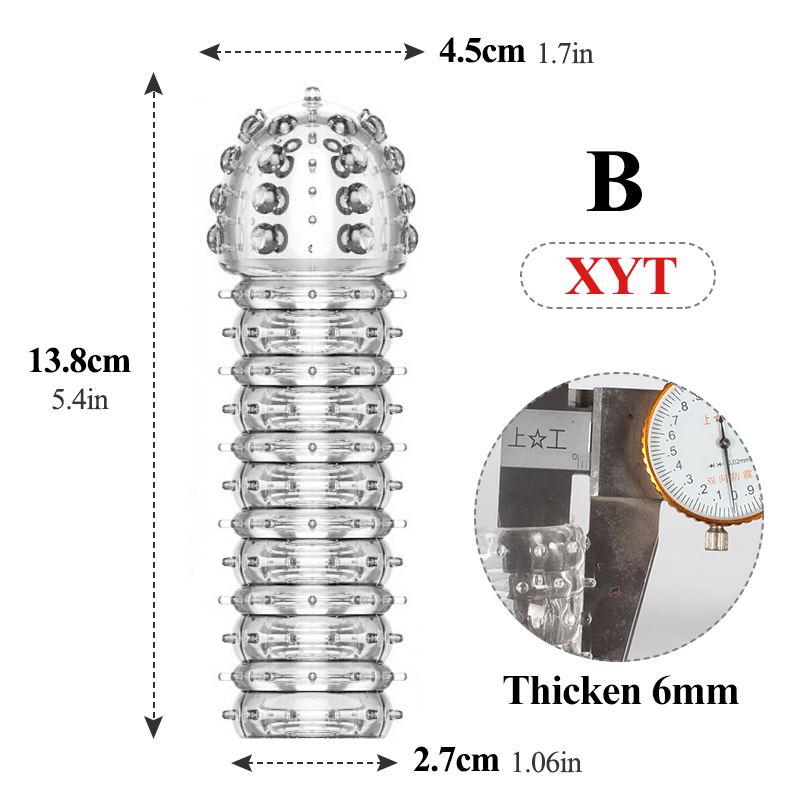 Opakovaně použitelné kondomy Extend Crystal Transparent Penis Sleeve G bodové stimulace