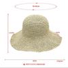 Damen Handgeflochtener Stroh-Sonnenhut Faltbar Große Breite Krempe Atmungsaktiv Häkel-Strandhut Für Sommer Outdoor Reisen Und Lässige Tägliche Kleidung