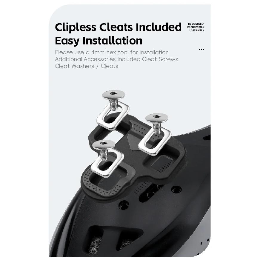 WEST BIKING Road Bike Pedals Nylon Bicycle Locking Pedals Cycling Bearing Cleats Clipless Pedal Look System With Locking Plates