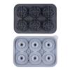 Custom 3D Rose Flower Shape Grids Ice-Cube Molds DIY Homemade Whiskey Reusable Silicone Ice Cube Tray With Lid