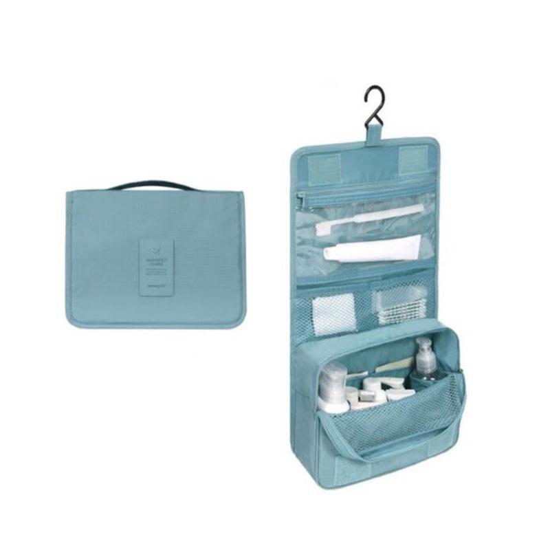 Large Portable Oxford Cloth Foldable Toiletry Bag with Hook for Travel and Business