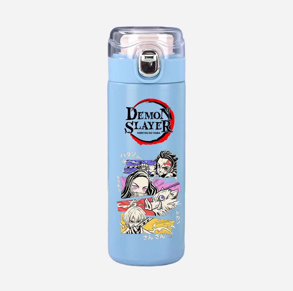 Cană Termos Imprimată Anime Demon Slayer Sticlă de Apă Portabilă din Oțel Inoxidabil Etanșă Camping Cană de Apă 400 ml Cadou