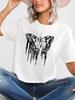 Butterfly Graphic Oversized T-Shirt Cute Short-Sleeved Top for Women European And United States Style Casual Fashion Modal