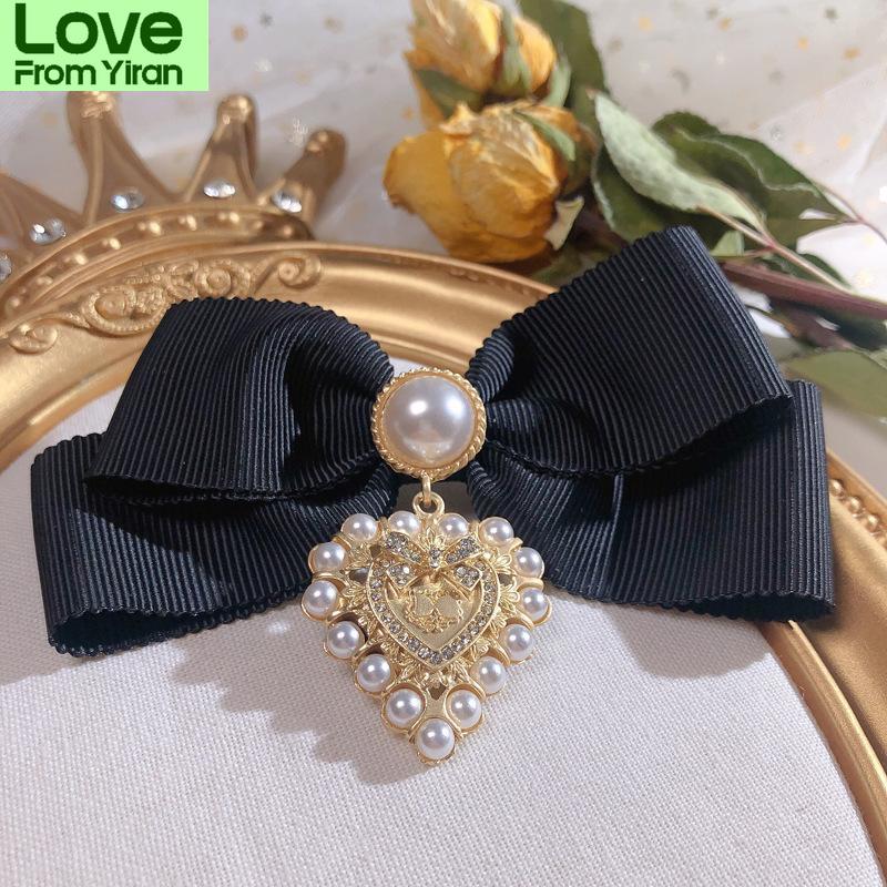 

Женские стильные винтажные броши в стиле барокко с бантом и жемчугом, булавки, роскошная студенческая одежда, пальто, корсажные значки с бантом, булавка на лацкане